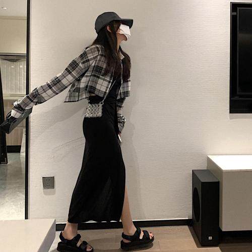 Ro铜氨开叉裙，女装，XTZ style