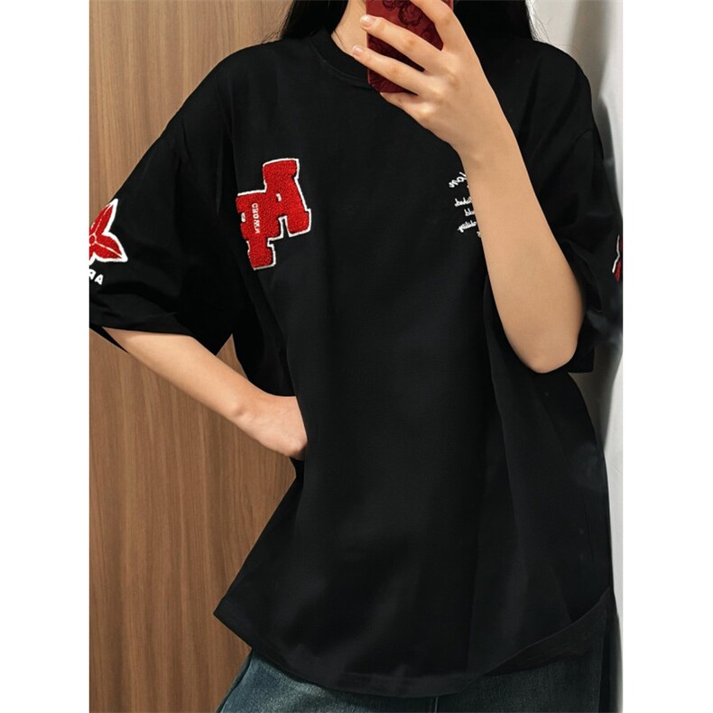 【有货】BK904CC-特P35美式重工刺绣短袖T恤男女,男装T恤,星座1007（原301D）
