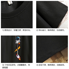 HT73165-P22华夫格t恤男短袖男大码五分袖砖墙，男装T恤，电商A040A