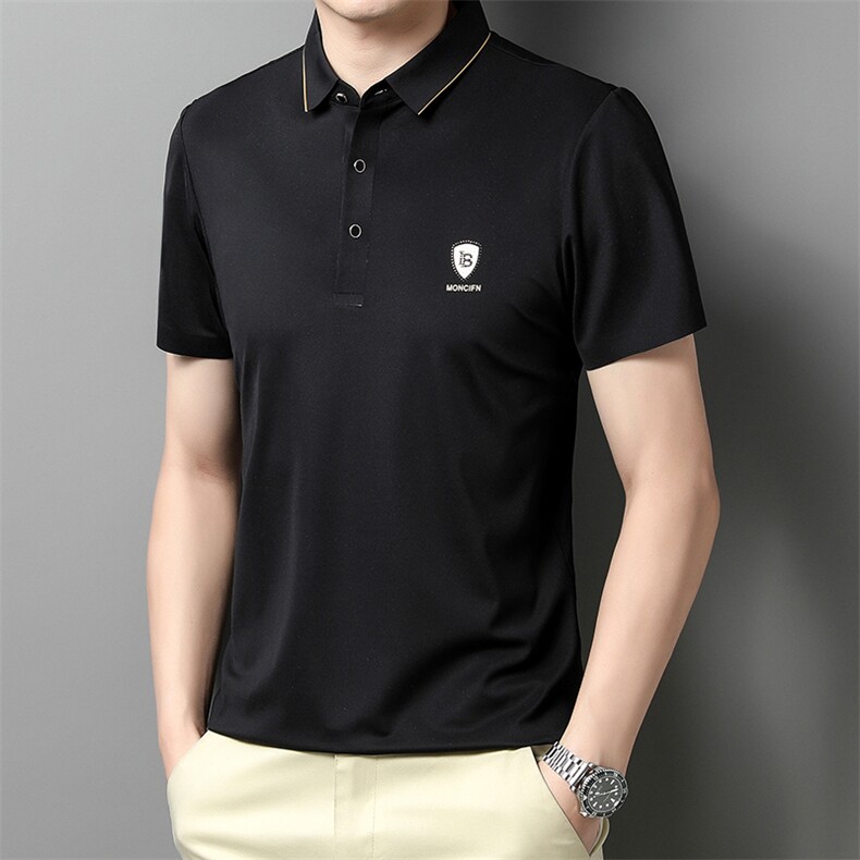 短袖T恤男纯色POLO衫夏季新款男士休闲潮流半袖体恤衫 P65图片