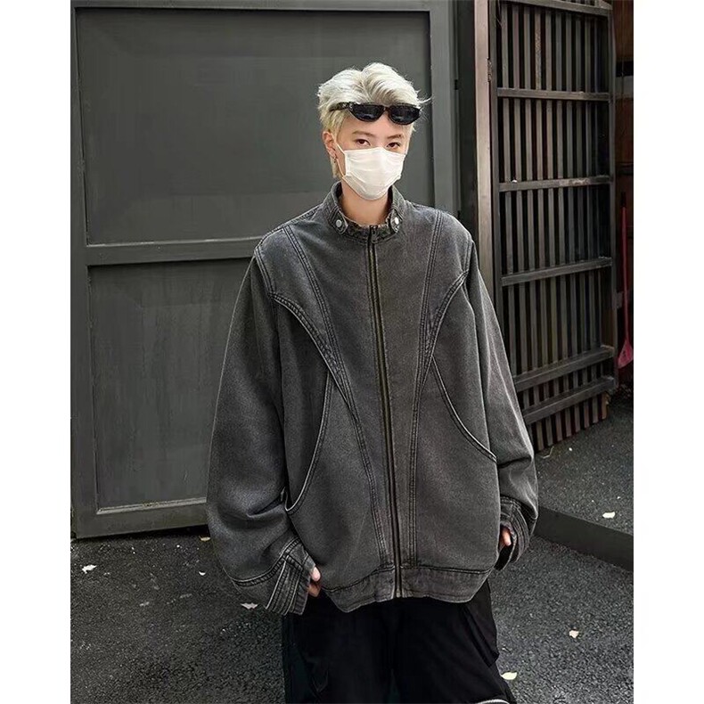 美式解构高级感水洗做旧牛仔外套男重磅潮牌宽松夹克LW21077-p80,男装夹克,星座1008