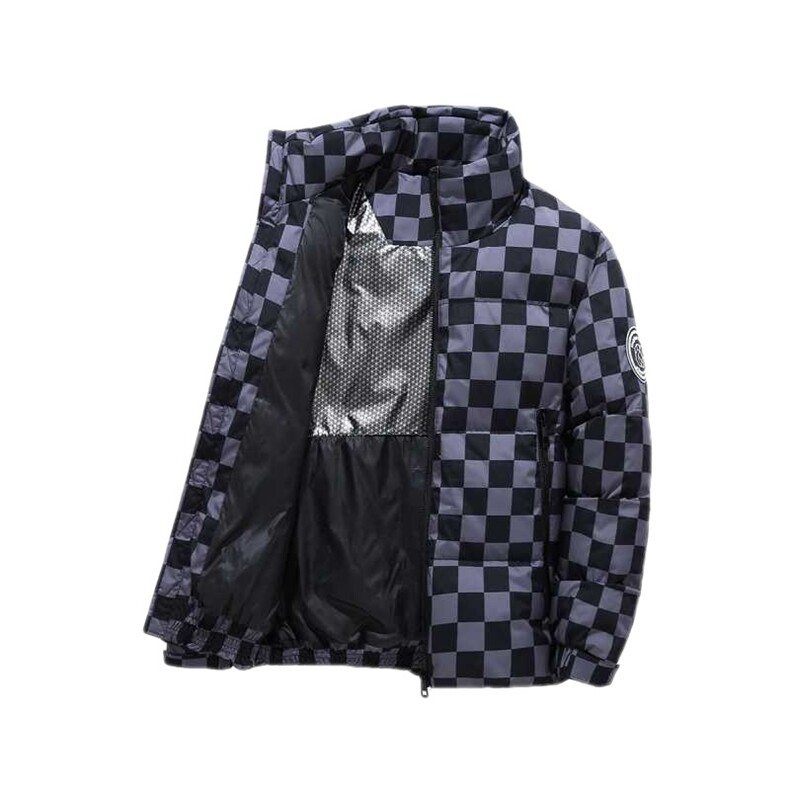 （带报告）90%白鸭绒羽绒服立领棋盘格子加厚外套DB06-P210,男装羽绒服,星座1210A