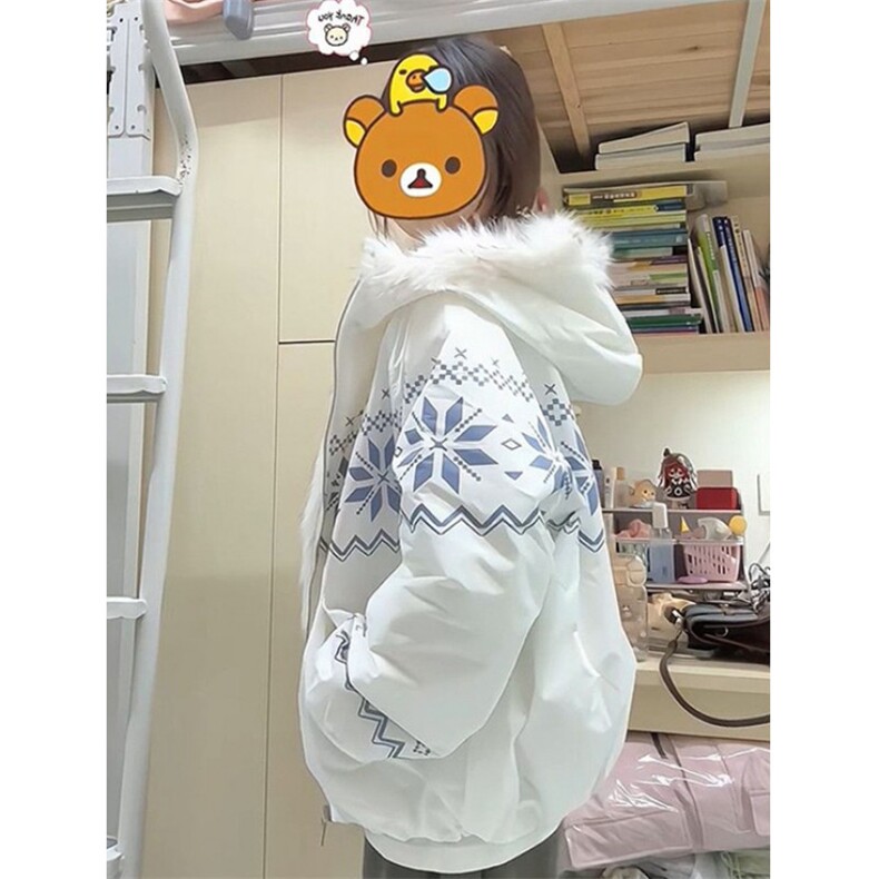 清纯可爱温柔风连帽毛毛羽绒棉服百搭宽松休闲保暖外套M7876,男装棉衣,星座1116A（原606A-3）