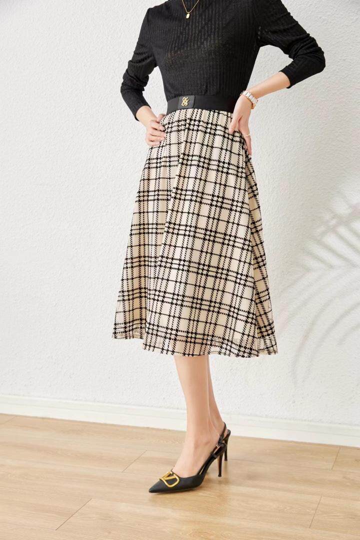 1213#网纱植绒摆裙，5码3色，其它，束索