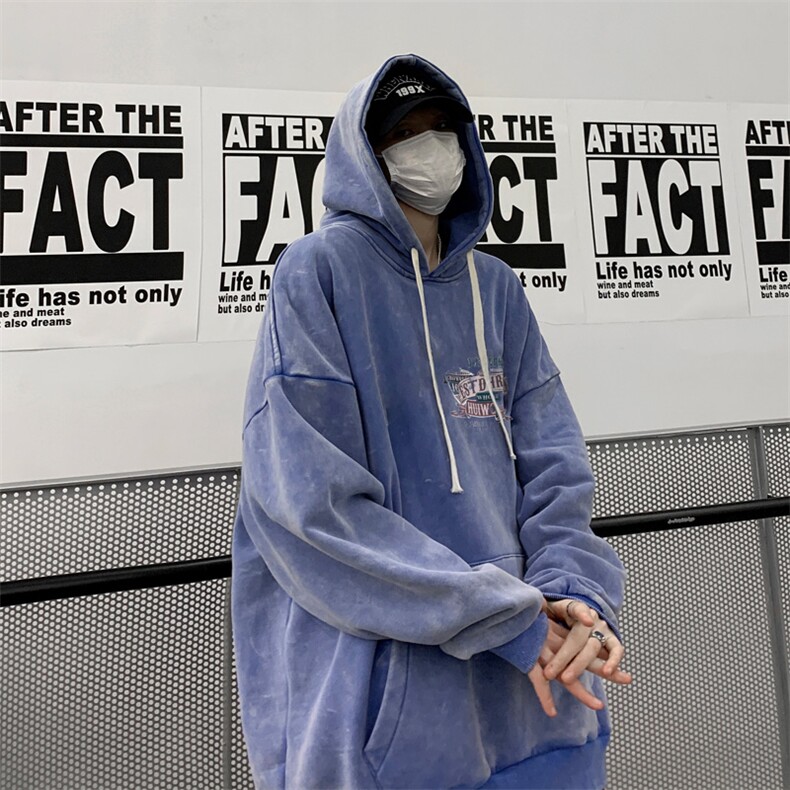 男装做旧加厚连帽卫衣23秋冬季机车印花男生外套XZ514-2-6676-P78,男装工装外套,星座514-2(原B239)
