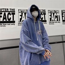 男装做旧加厚连帽卫衣23秋冬季机车印花男生外套XZ514-2-6676-P78，男装工装外套，星座514-2(原B239)