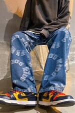 推荐！港风宽松潮流直筒牛仔长裤男女B377-N679-P4558,男装休闲裤,电商B377