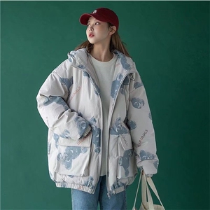卡通小熊棉衣外套男女年新款宽松冬季连帽盐系棉服ins潮TT566 P72图片