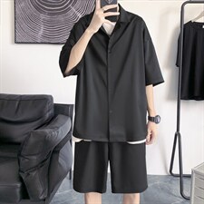 男装冰丝运动套装短袖薄款体恤短裤两件套TZ001-特批55（控价88），男装休闲裤，星座718-1