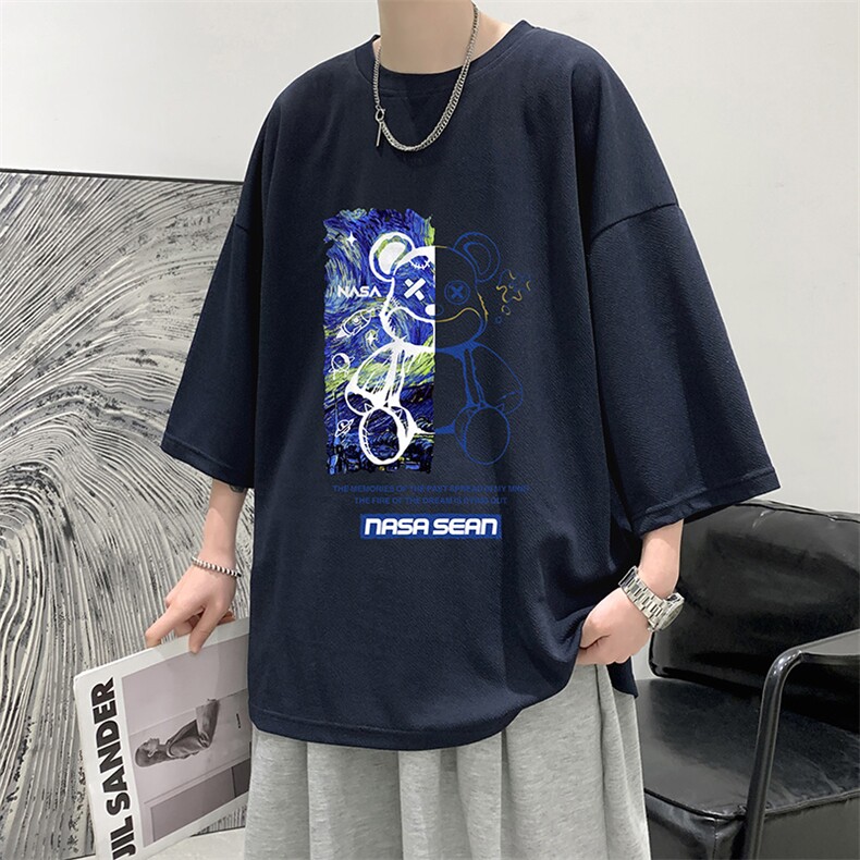 春夏季七分袖t恤男大码五分袖男短袖中袖Q11290-P30,男装T恤,电商A040