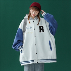 2022春季新品百搭简约卡通印花夹克休闲棒球服外套潮G94P65控78，男装夹克，A247A