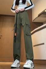 特批P35无差价新款大口袋工装长裤中性百搭自带腰带束脚裤男K1229，男装工装外套，电商A001