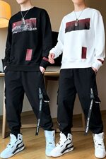 新款春秋男士卫衣套装ins潮流百搭宽松秋装两件套DS988T，男装卫衣，电商A102