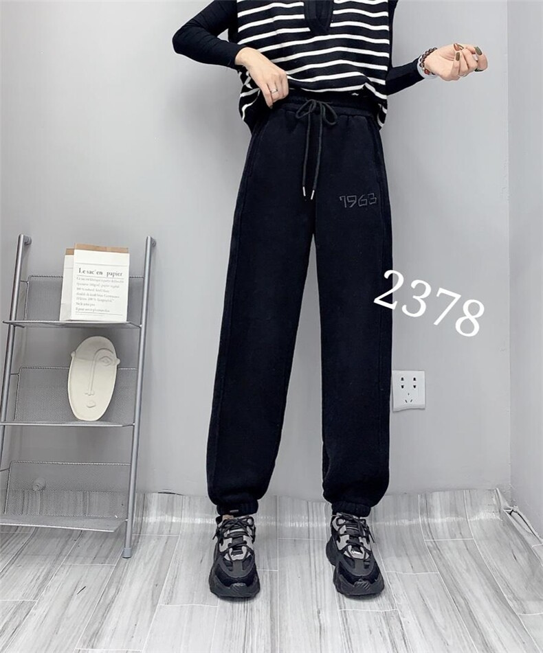 数字刺绣收脚卫裤，女装休闲裤，帝瀛 DY