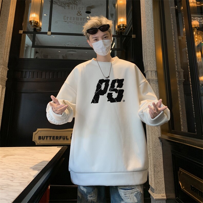 华夫格！华夫格上衣男圆领华夫格卫衣男大码长袖t恤男HY214-特P23,男装T恤,电商B367