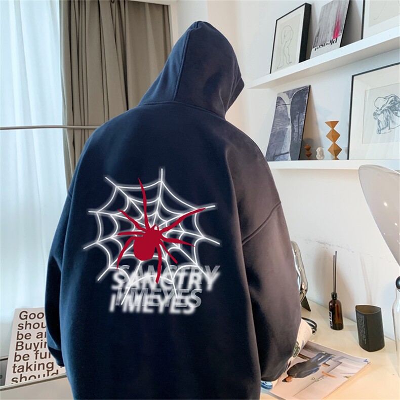 抖音品质23/秋季320G华棉男士连帽大码印花卫衣WYH3252-P45控68,男装卫衣,电商B370