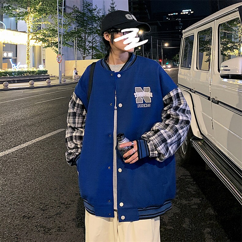 JK809P65港风拼接棒球服百搭休闲宽松夹克外套男,男装夹克,星座1204-3