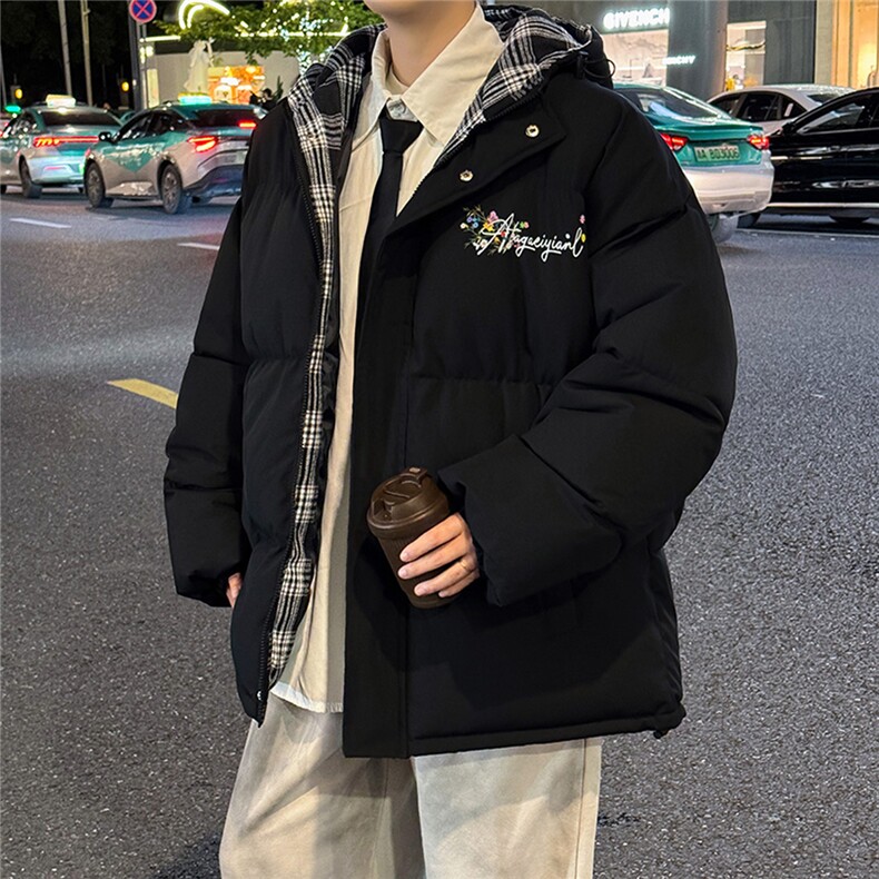 连帽棉衣棉服2025新款拼接格子棉袄面包服中性款男女外套1663-P59,男装棉衣,星座207