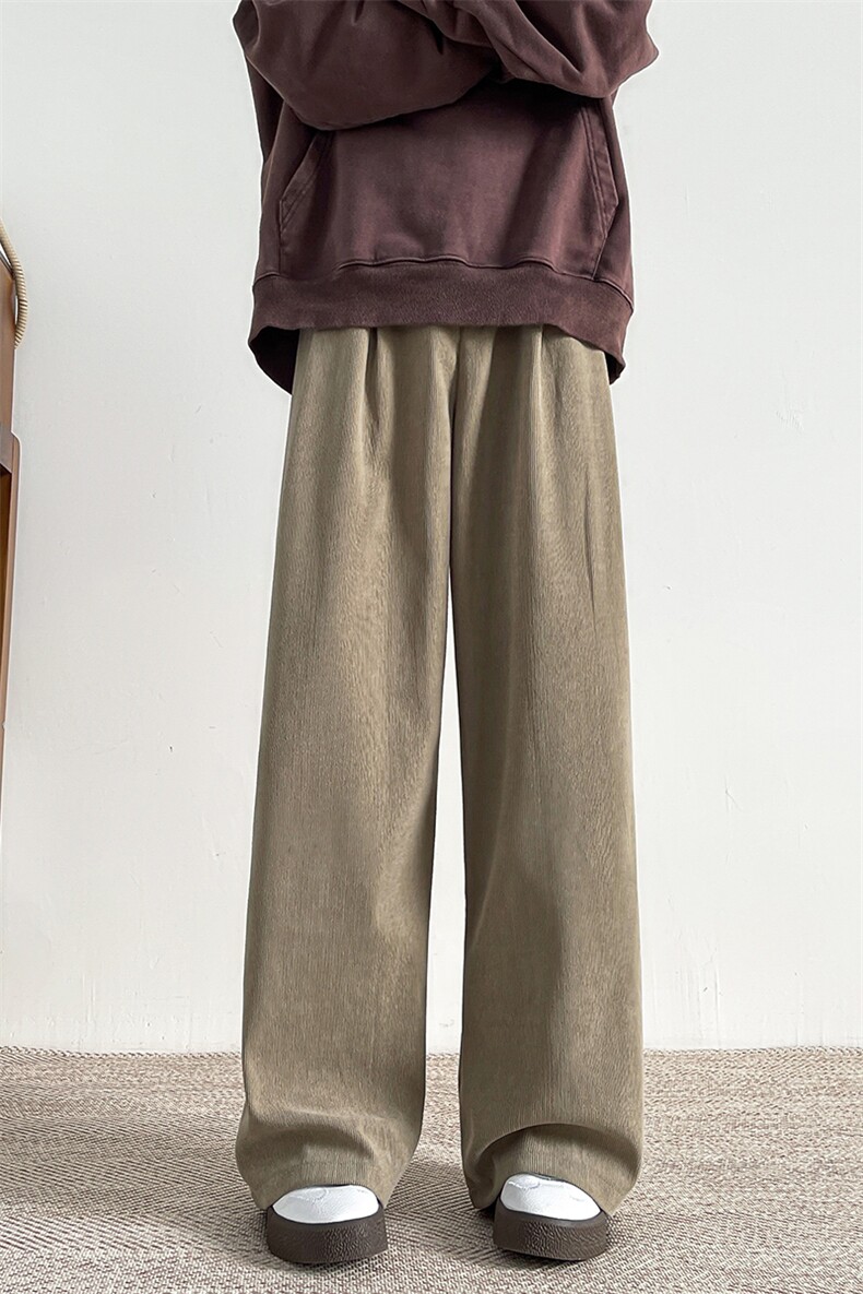 8XL-M特大码灯芯绒西裤男垂感宽松直筒休闲糯米阔腿裤K987P50控68,男装西裤,电商D206-1