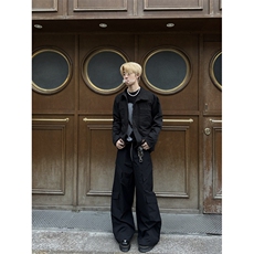 春夏季四口袋工装直筒宽松休闲高街裤X1002-1BK2316-P65，男装工装外套，星座1002-1