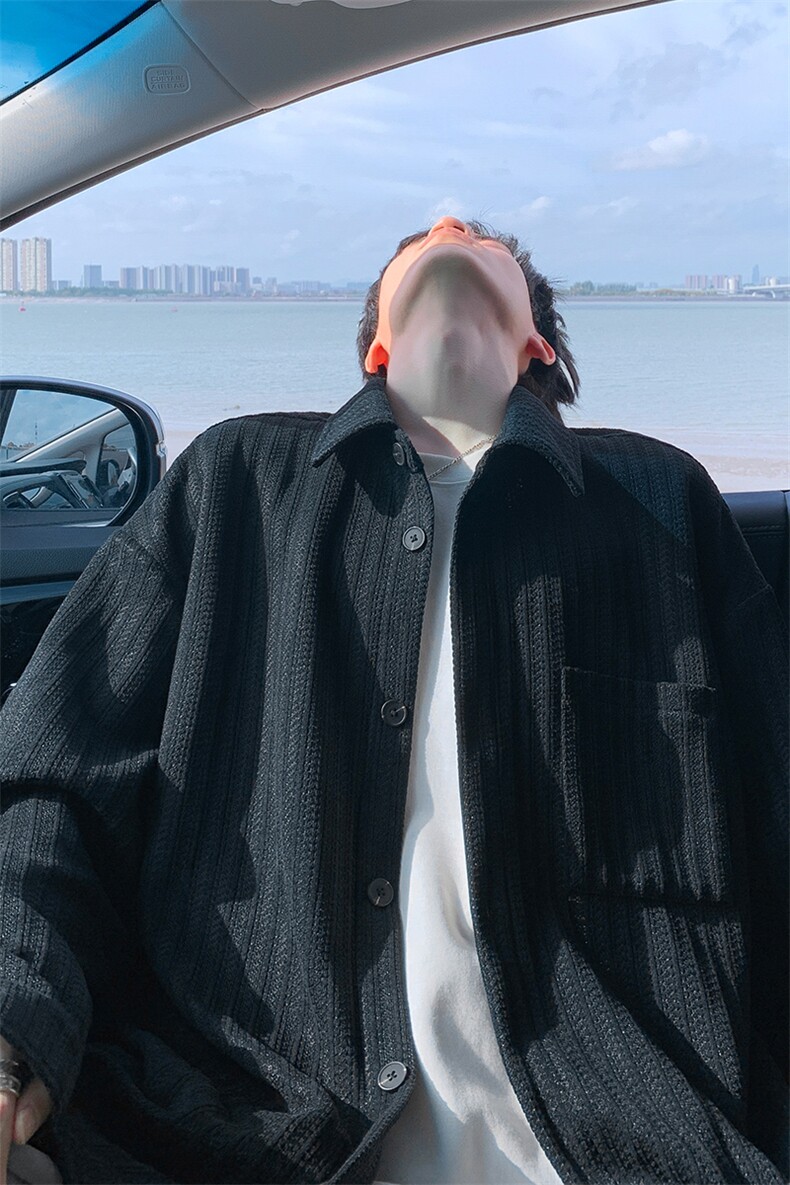 2026春季新款420g重磅港风鱼骨纹复合翻领夹克外套J5268特P45控88,男装夹克,电商A001