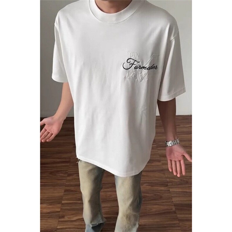 立体浮雕短袖男款夏季小众提花刺绣t恤重磅cleanfit半袖T5809,男装T恤,星座1116A（原606A-3）