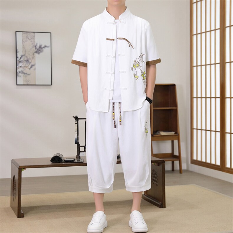 （版权注册仿款必究）新款风男装夏季开衫套装男汉服两件套,男装休闲套装,星座1206（原A206）
