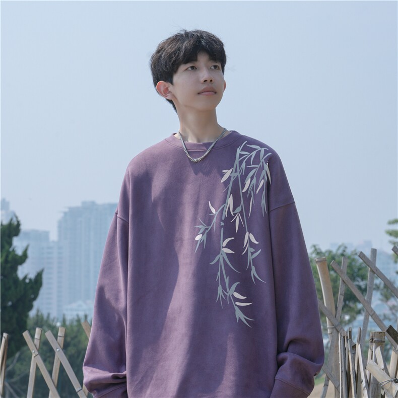 抖音得物高品质风麂皮绒宽松圆领卫衣wyjp262-特35控69，男装卫衣，星座605(原A050)