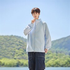 UPF50+有报告凉感轻薄透气宽松大码潮流防晒服DQC657-P48，男装防晒衣，电商B306