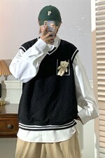 22秋新款无袖针织马甲宽松V领针织情侣背心B266-Y615-P50，男装背心/马甲，星座B257-1