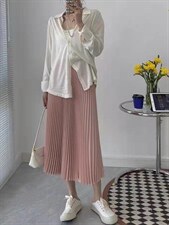 垂感十足的压绉裙百搭时尚，其它，简 影