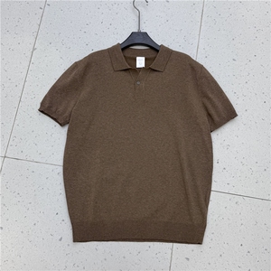 老钱风新款翻领冰丝针织短袖POLO衫高级感上衣H9120/P50特图片