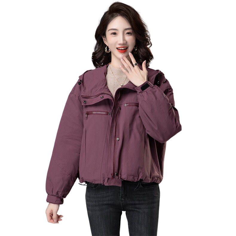 时尚保暖女士棉服外套休闲短款加厚冲锋衣,女装棉衣/棉服,曼沙奕珂