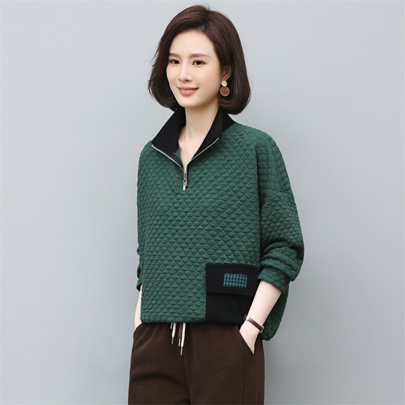 2023年秋季新款潮加厚卫衣女宽松显瘦韩版立领上衣女长袖打底衫棉,女装卫衣/绒衫,简韵佳