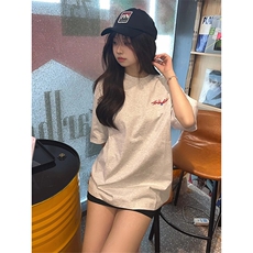 万针全刺绣工艺抖音得物高品质260克重磅纯棉双纱美式高街短袖T恤，男装T恤，电商A486-1