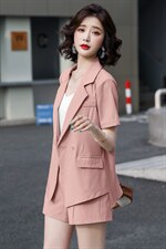 2022夏款舒适潮流套装/套裙气质纯色西装两件套修身显瘦时髦减龄，女装套装/套裙，瑶迪依秀