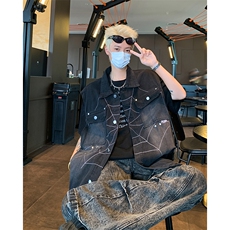 2024新款美式复古无袖坎肩马甲痞帅蜘蛛印花vibe风现货W8289-P57，男装背心/马甲，星座512-4