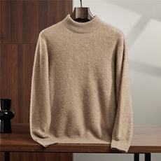 2025年秋季套头长袖青春流行男款一线七针半高，男装针织衫/毛衣，蒂暖羊绒