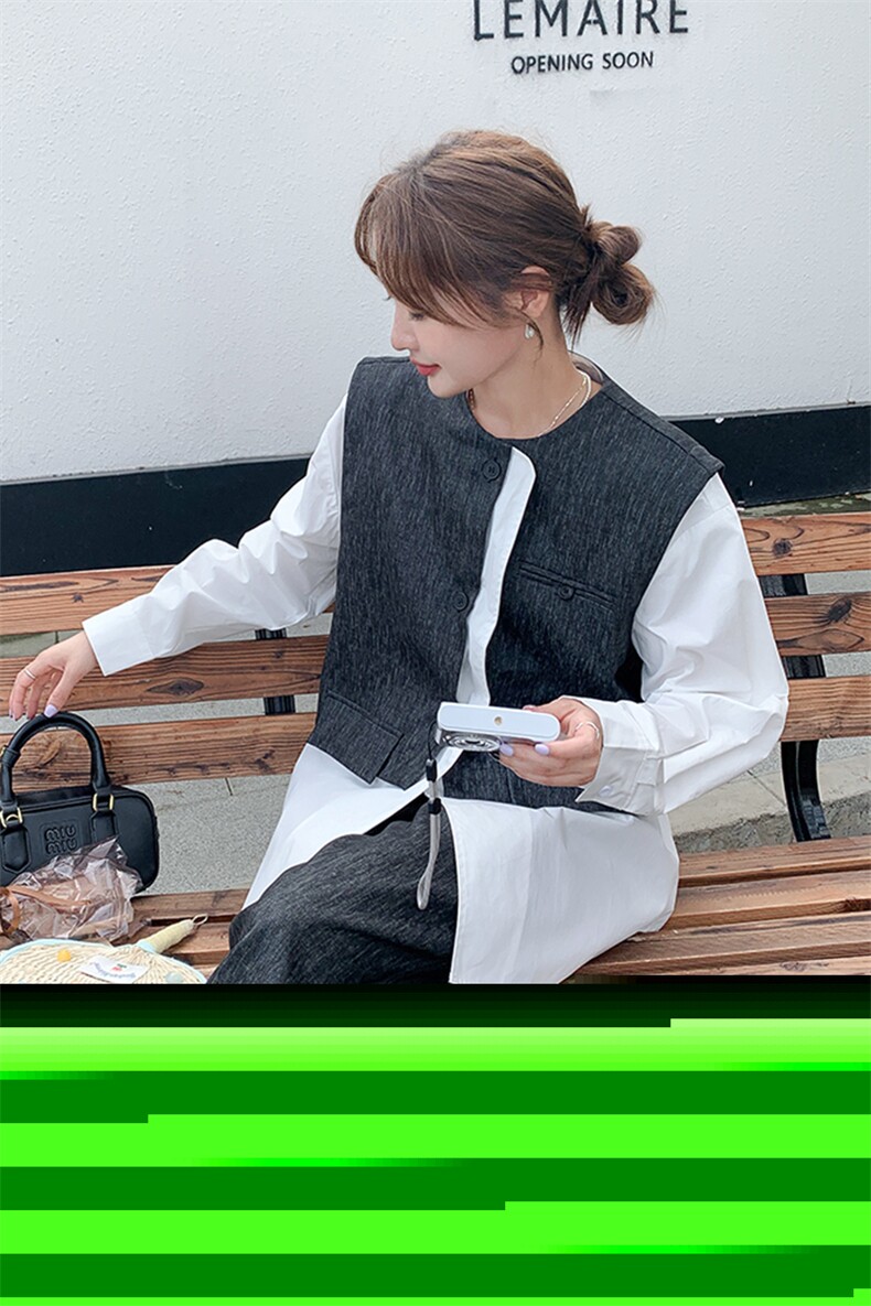 轻奢高级感衬衫马甲阔腿裤假三件两件套装1018P185K278,女装套装/套裙,2C285
