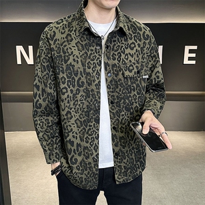 C317-6702-P95   2025春季新款豹纹宽松衬衫式夹克薄款男女款图片