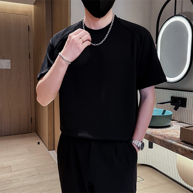 夏打底衫纯色百搭纯色圆领T恤短袖社会小伙A236-82539-特P36,男装T恤,电商A236