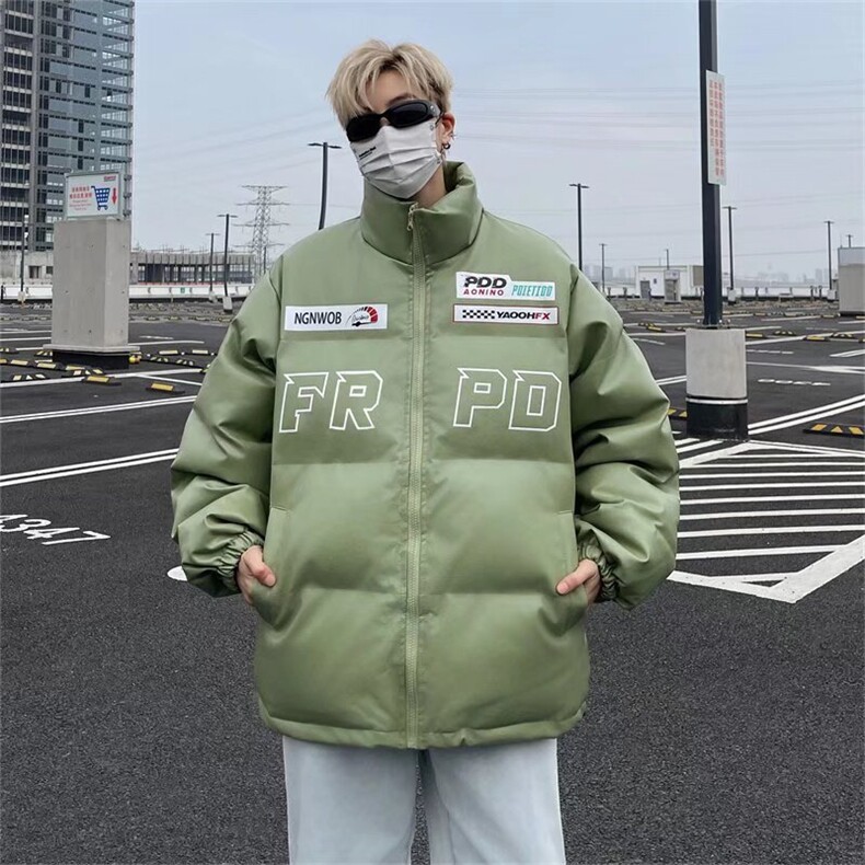 机车pu皮面棉服外套男美式复高街高级感面包服棉袄冬季MF239-P86,男装棉衣,星座412-3