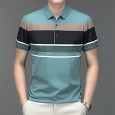 夏季polo衫短袖中年时尚商务休闲翻领半袖宽松男士上衣HMQ338-P63，男装Polo衫，星座1105-3
