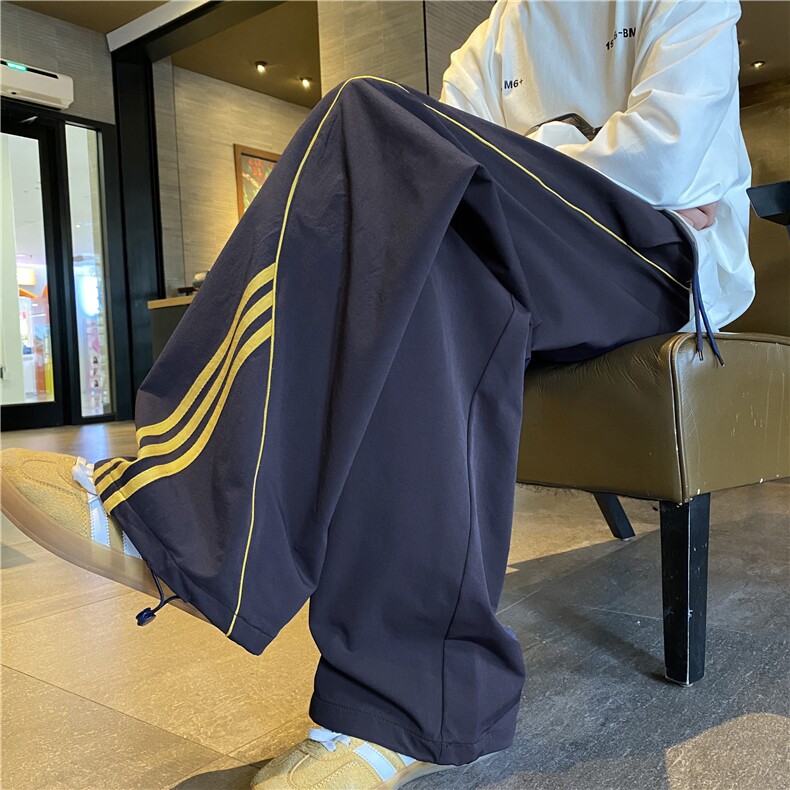 抖音品质春季新款条纹潮流户外宽松休闲裤B315-K25608-特p35控68,男装休闲裤,电商B315