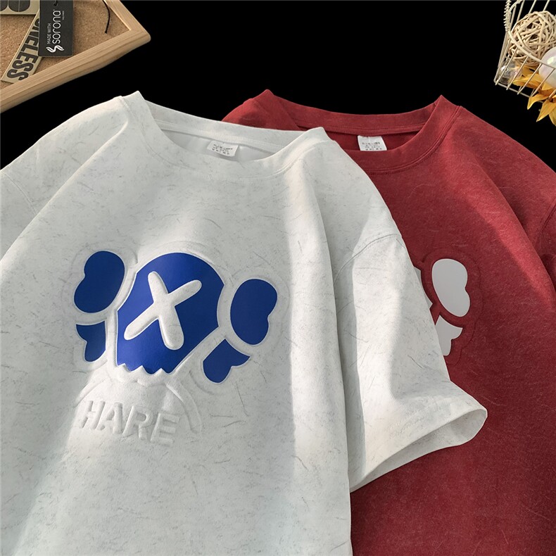 主推250克重磅砂洗钢印刻字膜天丝棉冰丝短袖T恤JF204-特P40控68，男装T恤，电商A422-1