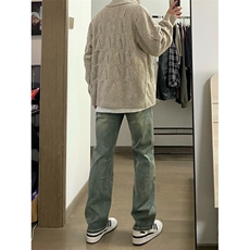 【有货】M6528CC-特P75复古麻花针织开衫男女拉链毛衣立领外套，男装针织衫/毛衣，星座1007（原301D）