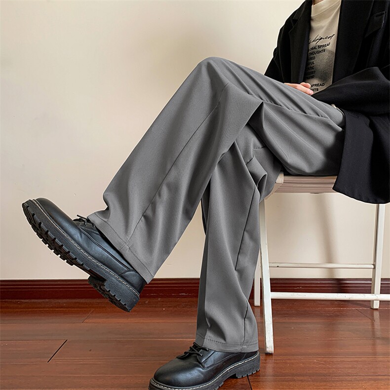 西裤休闲裤男免烫垂感直筒长裤1001-1-XK010-P42，男装西裤，星座1001-1