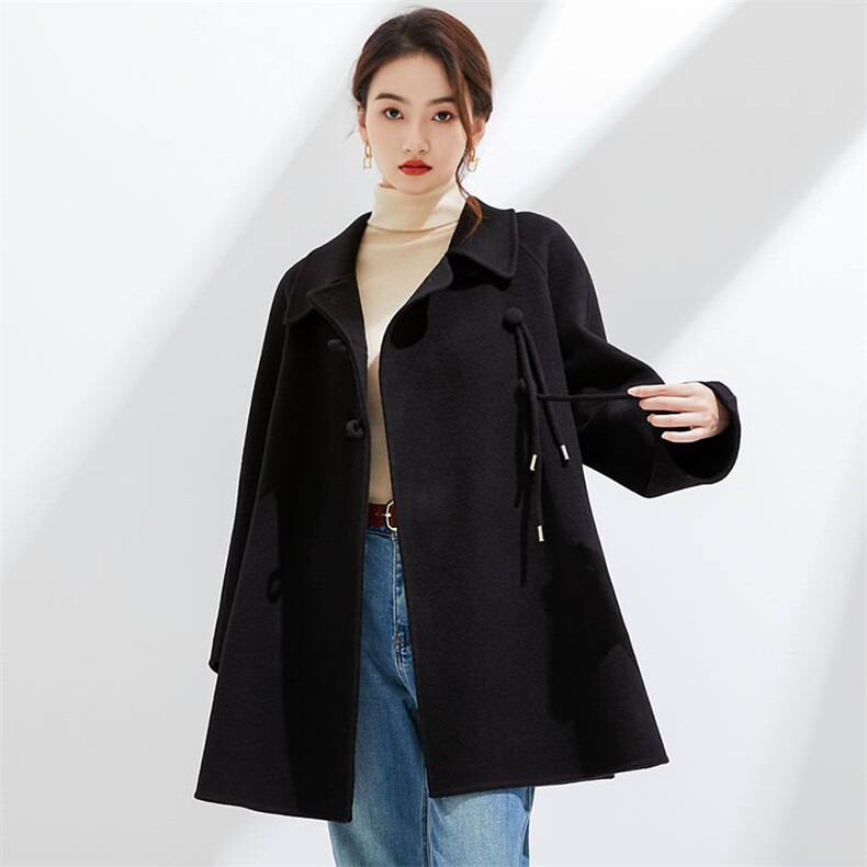 时尚女装双面呢大衣优雅显瘦长袖外套高品质保暖毛呢大衣,女装双面呢大衣,阿吉丽克