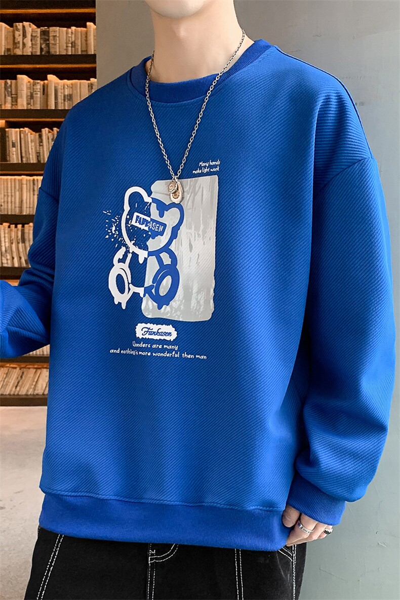 好质量！男士长袖t恤印花卫衣男秋季潮牌衣服潮流百搭W628,男装卫衣,星座815-2