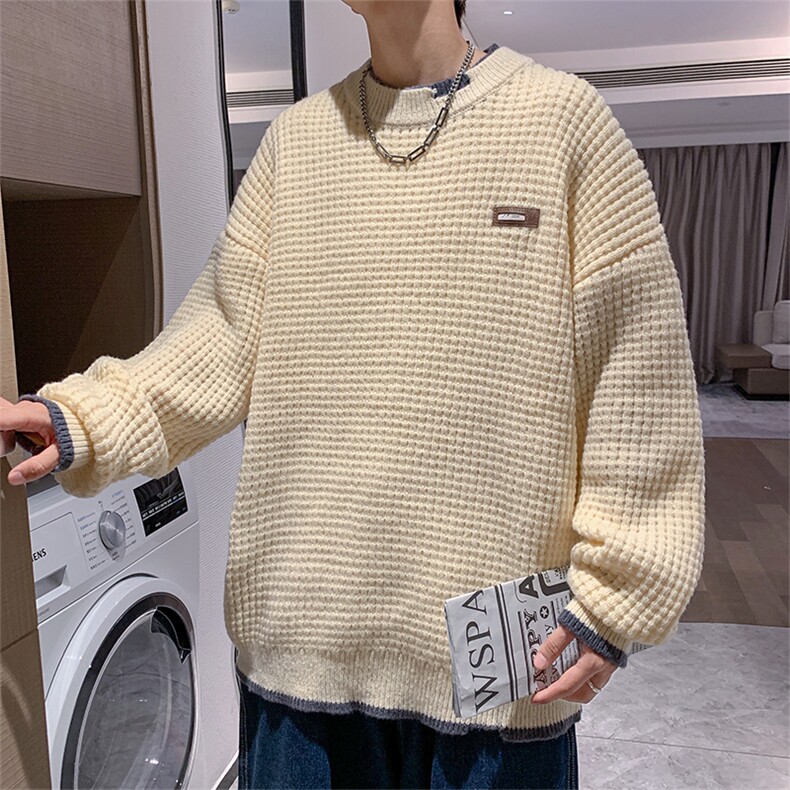 假两件毛衣男学院风套头宽松情侣针织衫秋冬打底线衣MY09128-P45,男装针织衫/毛衣,星座308B-1